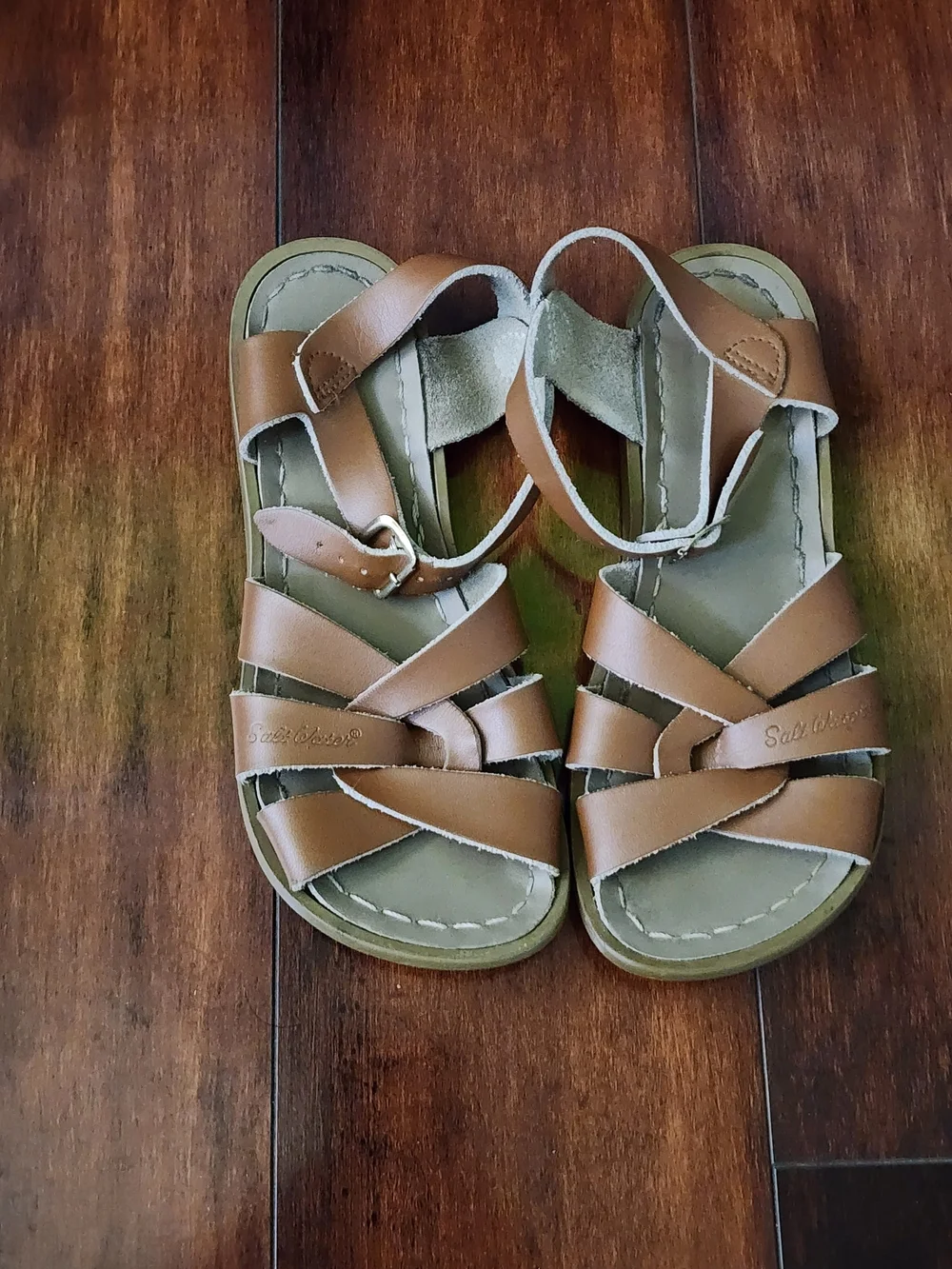 Salt Water Sandals Original Brown Leather Kids Sandals Size 2